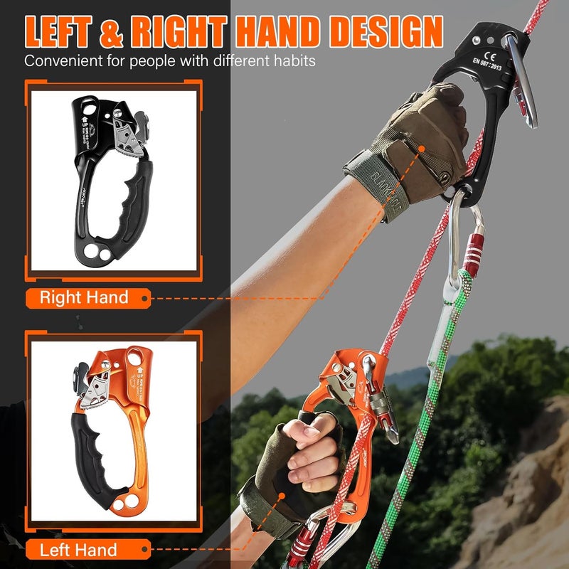 AOKWIT UIAA & CE Certified Rope Ascender Aluminum Alloy Rock Climbing Gear Strong Rigging Rappelling Equipment for Rock Tree Climbing Arborist Rescue Mountaineering Caving - Image 5